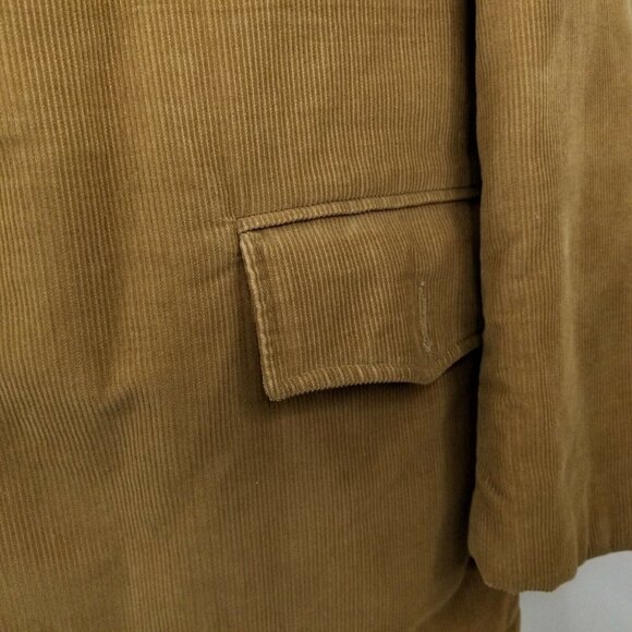 Peters All Weather Wear Corduroy Coat Size 42 Vintage 60s Faux Fur Lining Collar - Picture 8 of 12